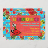 Fiesta Party Einladung - Mexikanischer Tänzer (Vorne/Hinten)