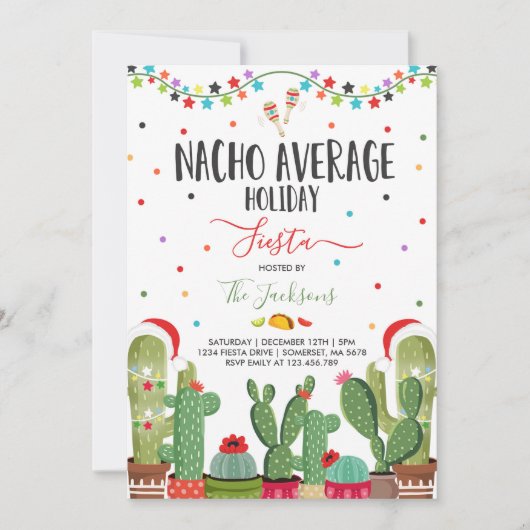 Fiesta Party Einladung Nacho Durchschnittiges Part (Vorderseite)