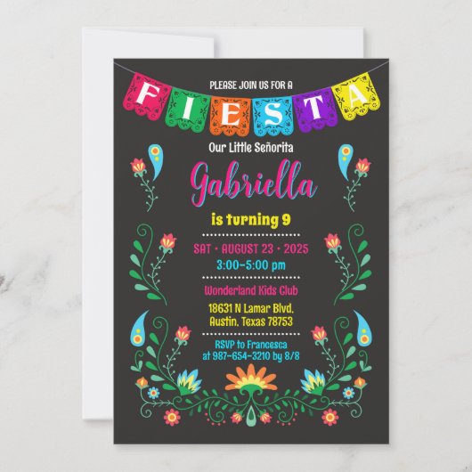 Fiesta Party Einladung zum Geburtstag (Vorderseite)