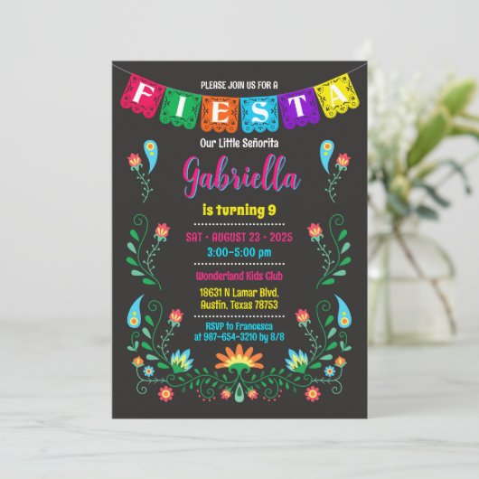 Fiesta Party Einladung zum Geburtstag (Stehend Vorderseite)
