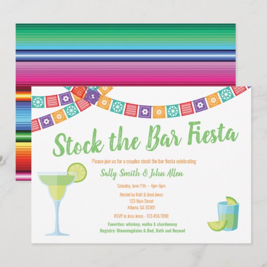 Fiesta Party Invite Ankündigung (Vorne/Hinten)