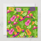 Fiesta Party Sombrero Cactus Limes Paprikaschoten  Einladung (Rückseite)