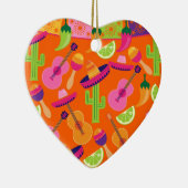 Fiesta Party Sombrero Cactus Limes Paprikaschoten  Keramik Ornament (Rechts)