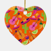 Fiesta Party Sombrero Cactus Limes Paprikaschoten  Keramik Ornament (Hinten)