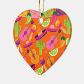 Fiesta Party Sombrero Cactus Limes Paprikaschoten  Keramik Ornament (Links)