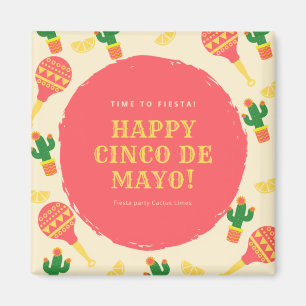 Fiesta Party Sombrero Cactus Limes Paprikaschoten  Magnet