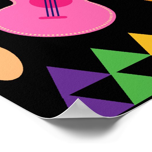 Fiesta Party Sombrero Cactus Limes Paprikaschoten  Poster (Ecke)