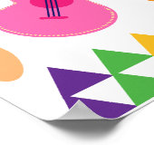 Fiesta Party Sombrero Cactus Limes Paprikaschoten Poster (Ecke)