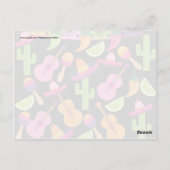 Fiesta Party Sombrero Cactus Limes Paprikaschoten Postkarte (Rückseite)