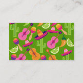 Fiesta Party Sombrero Cactus Limes Paprikaschoten Visitenkarte (Rückseite)