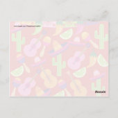 Fiesta Party Sombrero Limes Guitar Maraca Saguaro Postkarte (Rückseite)