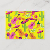 Fiesta Party Sombrero Limes Guitar Maraca Saguaro Visitenkarte (Rückseite)