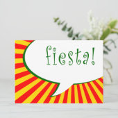 Fiesta Party: Sprechblase im Comic Einladung (Stehend Vorderseite)