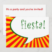 Fiesta Party: Sprechblase im Comic Einladung (Vorne/Hinten)