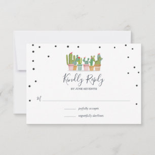 Fiesta Pastel Cactus Brautparty RSVP Cards Karte