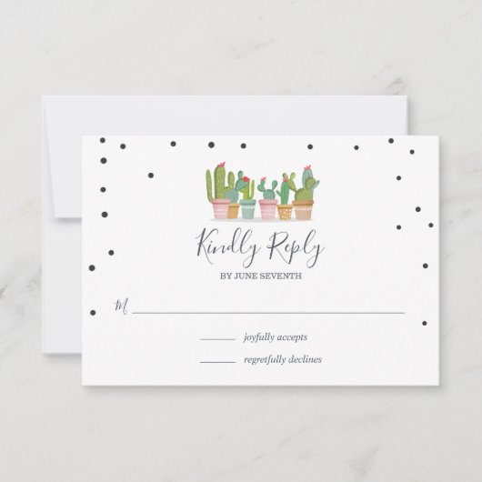Fiesta Pastel Cactus Brautparty RSVP Cards Karte (Vorderseite)