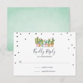 Fiesta Pastel Cactus Brautparty RSVP Cards Karte (Vorne/Hinten)