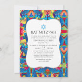 Fiesta Pattern Bat Mitzvah Einladung (Vorderseite)