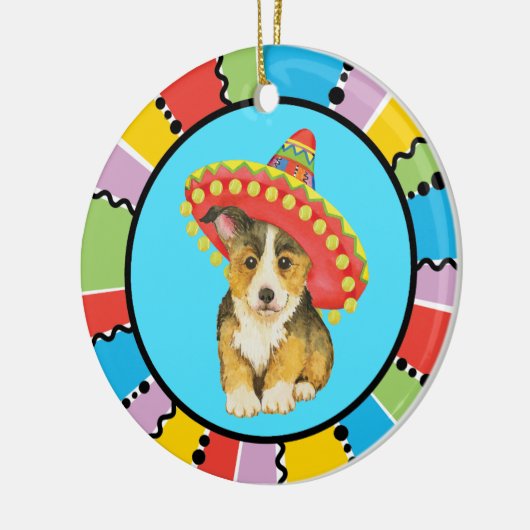 Fiesta Pembroke Welsh Corgi Keramik Keramik Ornament (Links)
