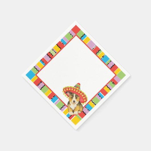 Fiesta Pembroke Welsh Corgi Paper Napkins Serviette (Ecke)