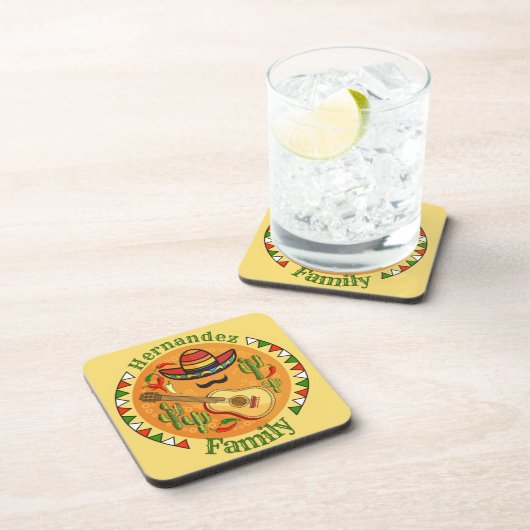 Fiesta Personalisiert NAME Fun Cinco De Mayo Getränkeuntersetzer (Rechte Seite)