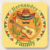 Fiesta Personalisiert NAME Fun Cinco De Mayo Getränkeuntersetzer (Vorderseite)