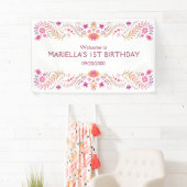 Fiesta Pink Birthday Shower Wedding Banner (Insitu)