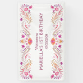Fiesta Pink Birthday Shower Wedding Banner (Vertikal)
