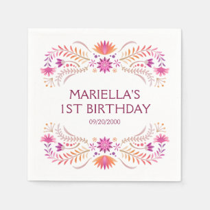Fiesta Pink Birthday Shower Wedding Serviette