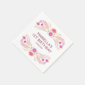 Fiesta Pink Birthday Shower Wedding Serviette (Ecke)
