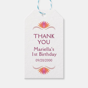 Fiesta Pink Birthday Shower Wedding Vielen Dank Geschenkanhänger