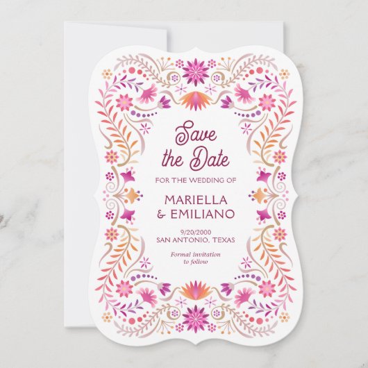 Fiesta Pink Quinceañera Hochzeit Retten Sie das Da Save The Date (Vorderseite)