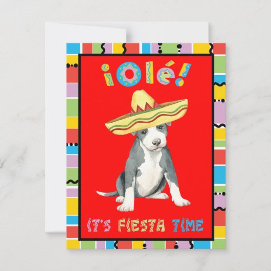 Fiesta Pit Bull Terrier Einladung (Vorderseite)