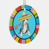 Fiesta Pit Bull Terrier Keramik Ornament (Rechts)