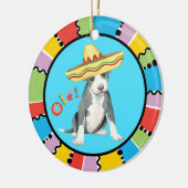 Fiesta Pit Bull Terrier Keramik Ornament (Links)