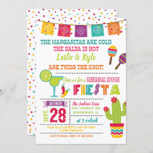 Fiesta Probe Abendessen Einladung - Weiß