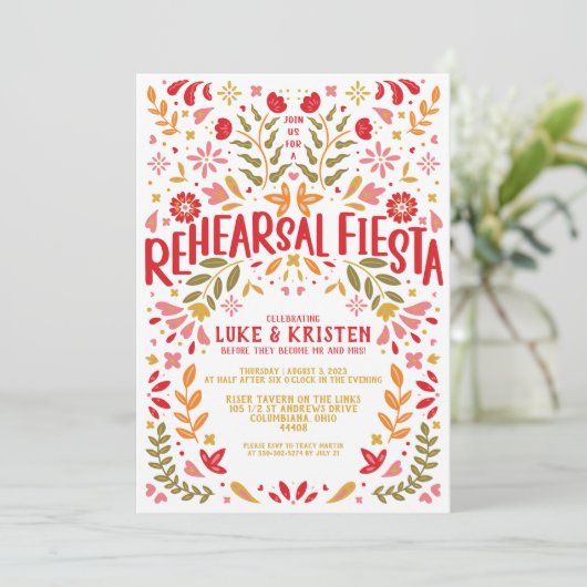 Fiesta Probe Dinner Einladung (Stehend Vorderseite)