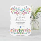 Fiesta Probe Dinner Llama Folk Blume Cacti Einladung (Stehend Vorderseite)