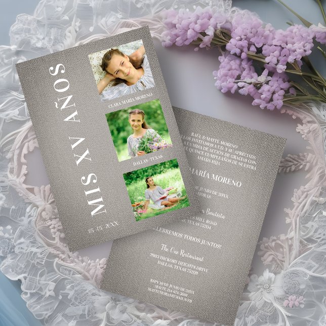 Fiesta Quinceañera Español Textura Textil Gris (Von Creator hochgeladen)