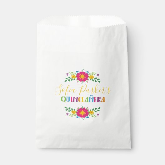 Fiesta Quinceñera, farbenfroh Geschenktütchen (Vorderseite)