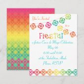 Fiesta Rainbow Einladung (Vorne/Hinten)