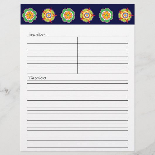 Fiesta Recipe Letterhead (Vorderseite)