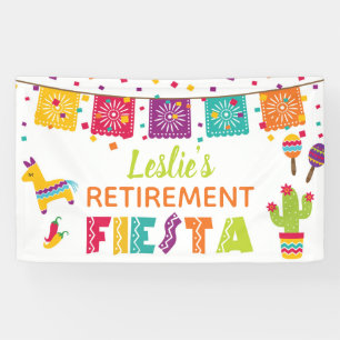 Fiesta Retirement Party Banner - Weißer Hintergrun