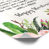 Fiesta Ring Hunt Game Cactus Floral Brautparty Poster (Ecke)