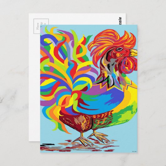 Fiesta Rooster Postkarte (Vorne/Hinten)