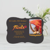 Fiesta Rose Foto Einladung (Stehend Vorderseite)