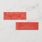 Fiesta Rot, einfach floral Mini Visitenkarte (Vorne/Hinten)