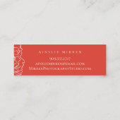 Fiesta Rot, einfach floral Mini Visitenkarte (Rückseite)