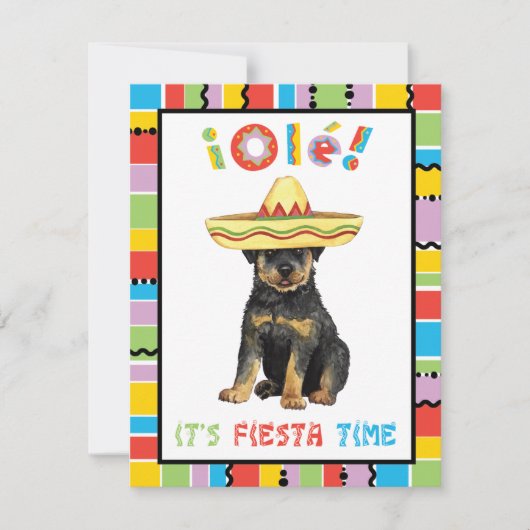 Fiesta Rottweiler Einladung (Vorderseite)