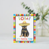 Fiesta Rottweiler Einladung (Stehend Vorderseite)